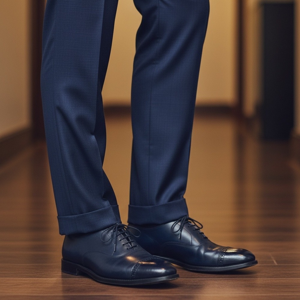 Allen Edmonds Fifth‎ Avenue Cap Toe Oxford Dress Shoes Men 10.5 A  Navy Leather